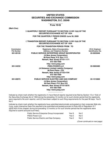 Miniature PSEG 10-Q Rapport trimestriel  