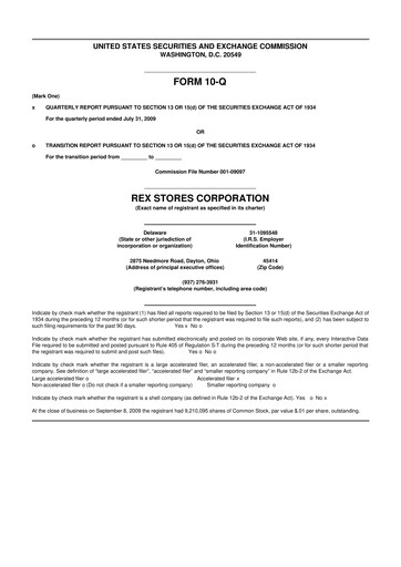 Thumbnail REX American Resources
 10-Q Quarterly Report FY 