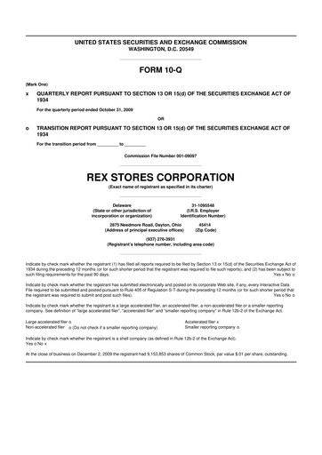 Thumbnail REX American Resources
 10-Q Quarterly Report FY 