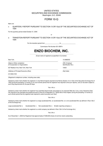 Thumbnail Enzo Biochem 10-Q Quarterly Report FY 