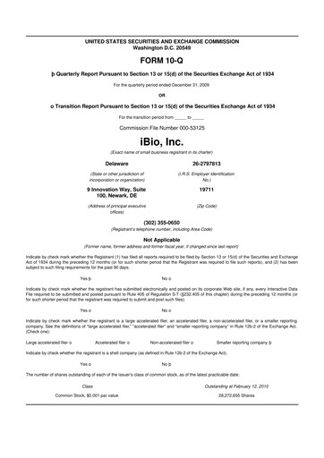 Thumbnail iBio 10-Q Quarterly Report FY 