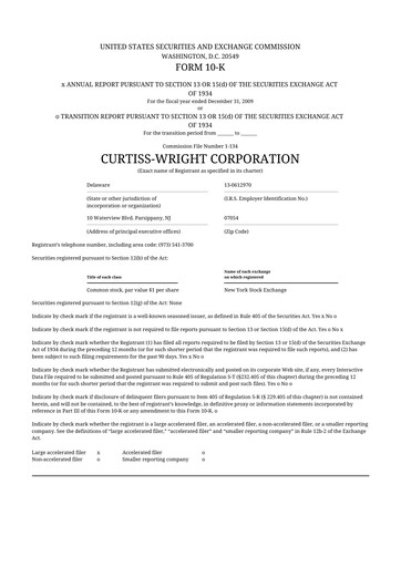 Thumbnail Curtiss-Wright
 10-K Annual Report 