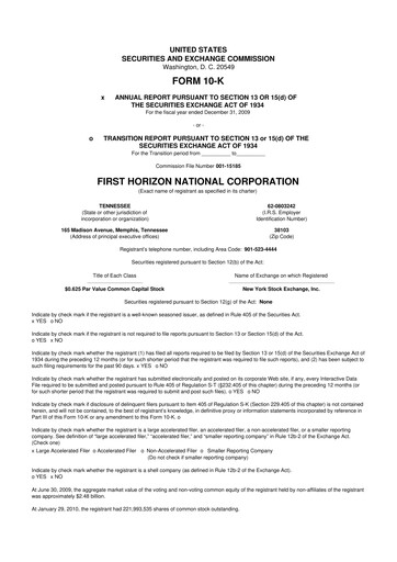 Vorschaubild First Horizon Corporation 10-K Jahresbericht 