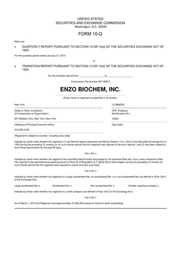 Thumbnail Enzo Biochem 10-Q Quarterly Report FY 