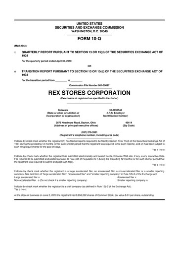 Thumbnail REX American Resources
 10-Q Quarterly Report FY 