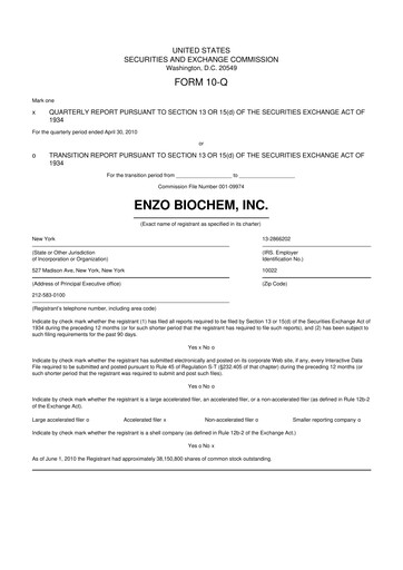 Thumbnail Enzo Biochem 10-Q Quarterly Report FY 