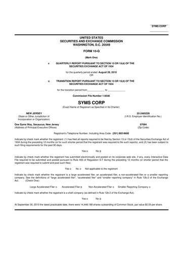 Thumbnail Trinity Place Holdings
 10-Q Quarterly Report FY 