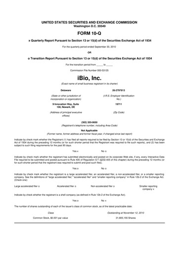 Thumbnail iBio 10-Q Quarterly Report FY 