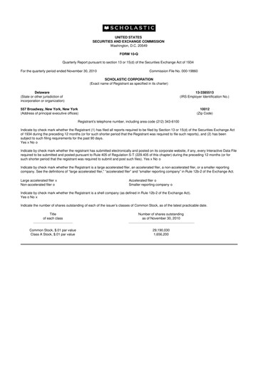 Thumbnail Scholastic 10-Q Quarterly Report FY2011 