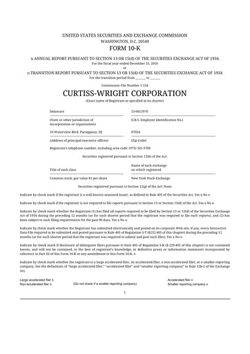 Thumbnail Curtiss-Wright
 10-K Annual Report 2010