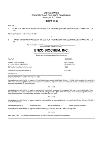 Thumbnail Enzo Biochem 10-Q Quarterly Report FY 