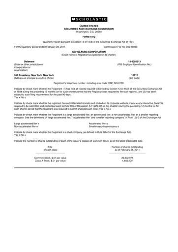 Thumbnail Scholastic 10-Q Quarterly Report FY2011 