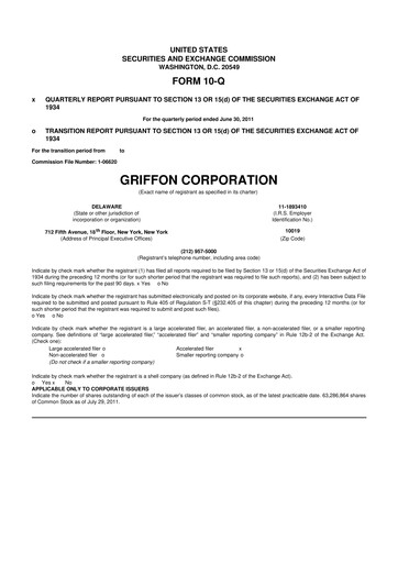 Thumbnail Griffon Corporation
 10-Q Quarterly Report FY2011 