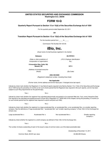 Thumbnail iBio 10-Q Quarterly Report FY2012 
