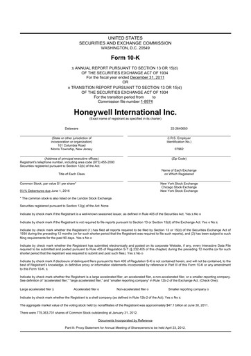 Thumbnail Honeywell 10-K Annual Report 2011