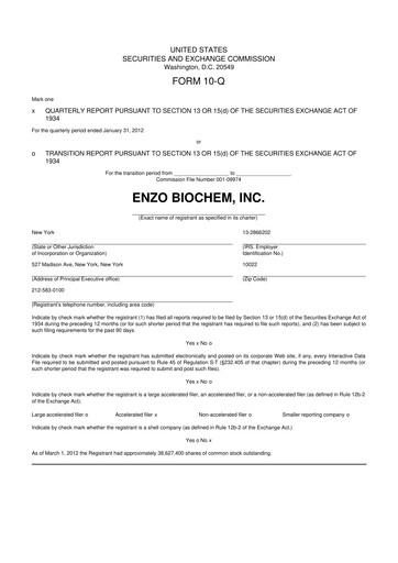 Thumbnail Enzo Biochem 10-Q Quarterly Report FY2012 
