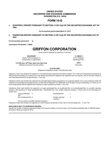 Thumbnail Griffon Corporation
 10-Q Quarterly Report FY2012 