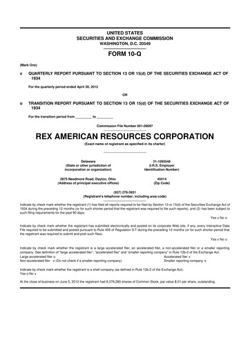 Thumbnail REX American Resources
 10-Q Quarterly Report FY2013 