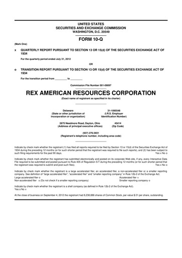 Thumbnail REX American Resources
 10-Q Quarterly Report FY2013 