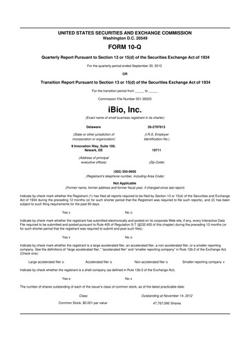 Thumbnail iBio 10-Q Quarterly Report FY2013 