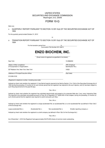 Thumbnail Enzo Biochem 10-Q Quarterly Report FY2013 