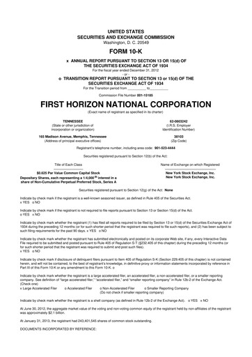Vorschaubild First Horizon Corporation 10-K Jahresbericht 2012