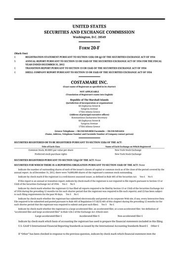 Thumbnail Costamare
 20-F Annual Report 2012