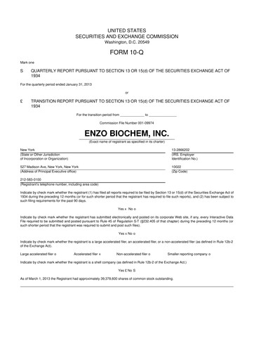 Thumbnail Enzo Biochem 10-Q Quarterly Report FY2013 