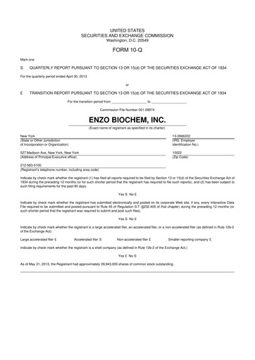 Thumbnail Enzo Biochem 10-Q Quarterly Report FY2013 