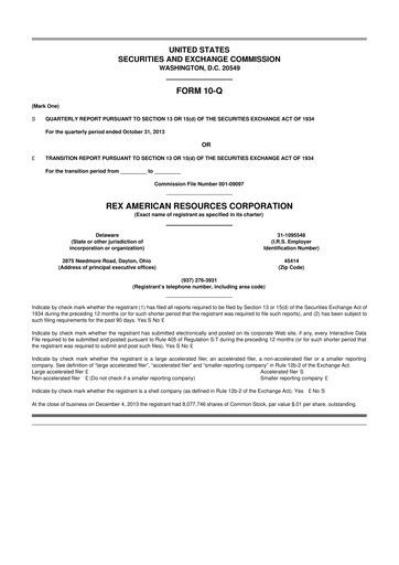 Thumbnail REX American Resources
 10-Q Quarterly Report FY2013 