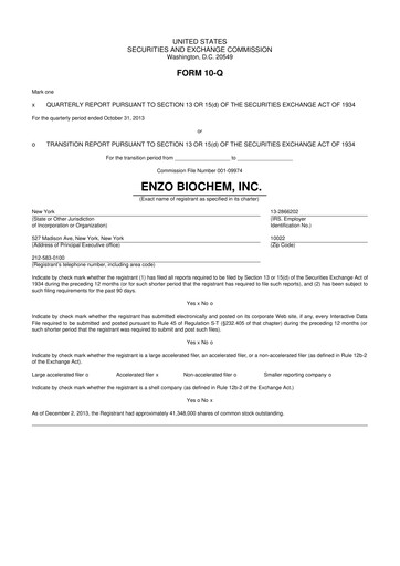 Thumbnail Enzo Biochem 10-Q Quarterly Report FY2014 