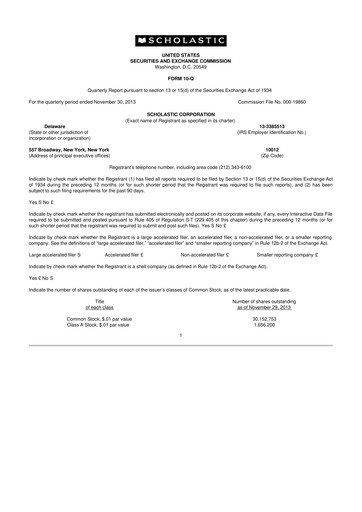 Thumbnail Scholastic 10-Q Quarterly Report FY2014 