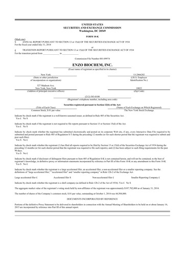 Thumbnail Enzo Biochem 10-K Annual Report 2014