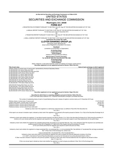 Thumbnail Lloyds Banking Group
 20-F Annual Report 