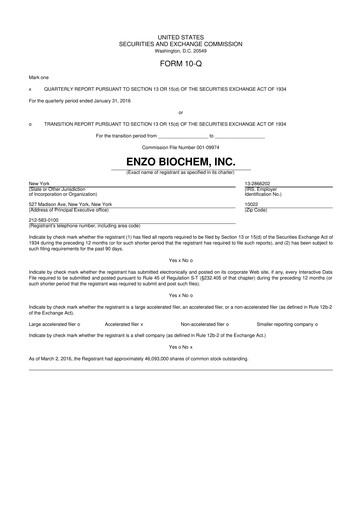 Thumbnail Enzo Biochem 10-Q Quarterly Report FY2016 
