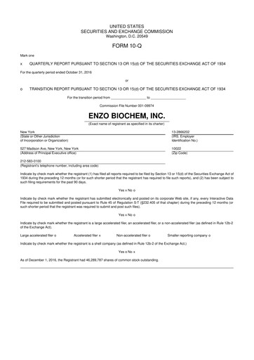 Thumbnail Enzo Biochem 10-Q Quarterly Report FY2017 