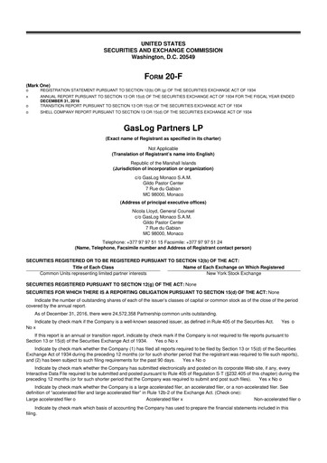 Thumbnail GasLog Partners LP 20-F Annual Report 