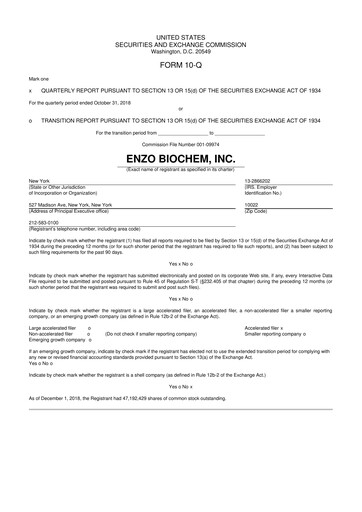 Thumbnail Enzo Biochem 10-Q Quarterly Report FY2019 