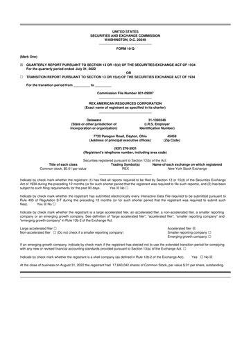 Thumbnail REX American Resources
 10-Q Quarterly Report FY2022 