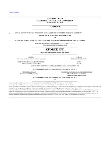 Thumbnail Kforce 10-K Annual Report 2018