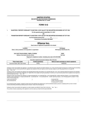 Thumbnail Kforce 10-Q Quarterly Report FY2019 