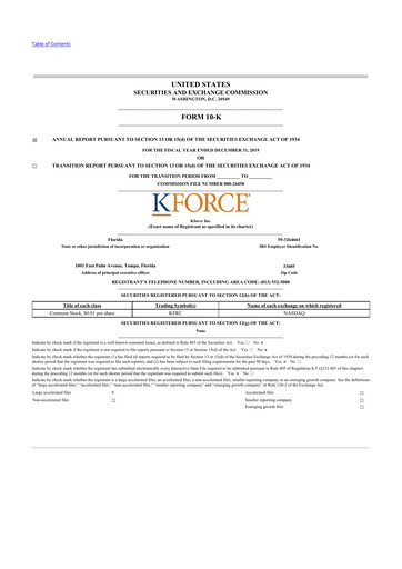 Thumbnail Kforce 10-K Annual Report 2019