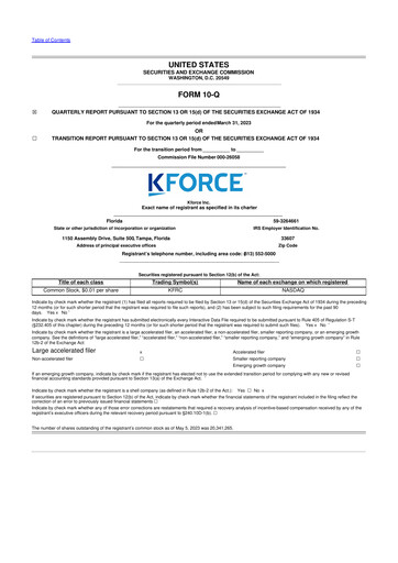 Thumbnail Kforce 10-Q Quarterly Report FY2023 