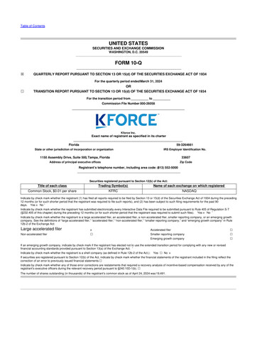 Thumbnail Kforce 10-Q Quarterly Report FY2024 