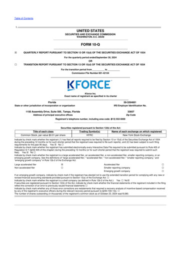 Thumbnail Kforce 10-Q Quarterly Report FY2024 