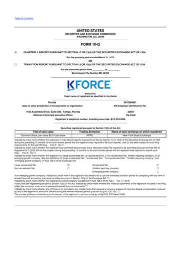 Thumbnail Kforce 10-Q Quarterly Report FY2025 