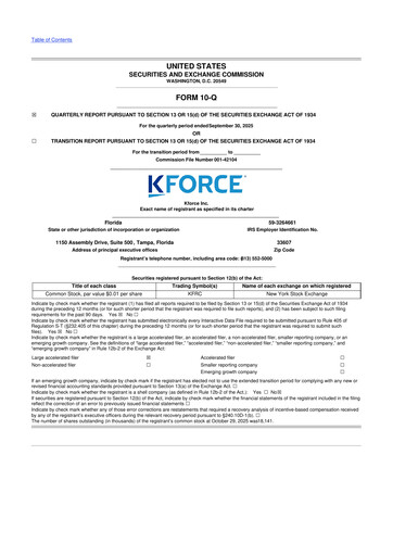 Thumbnail Kforce 10-Q Quarterly Report FY2025 