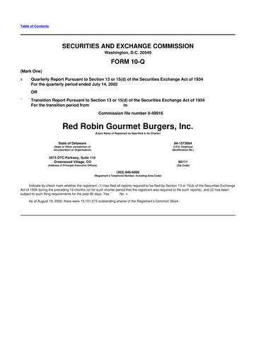 Thumbnail Red Robin
 10-Q Quarterly Report FY 