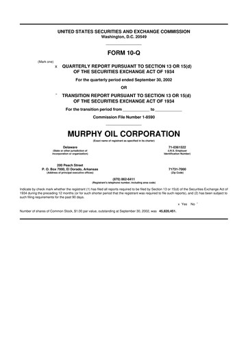 Thumbnail Murphy Oil
 10-Q Quarterly Report FY 