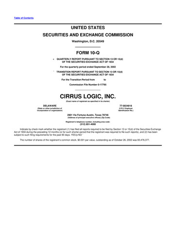 Thumbnail Cirrus Logic
 10-Q Quarterly Report FY 